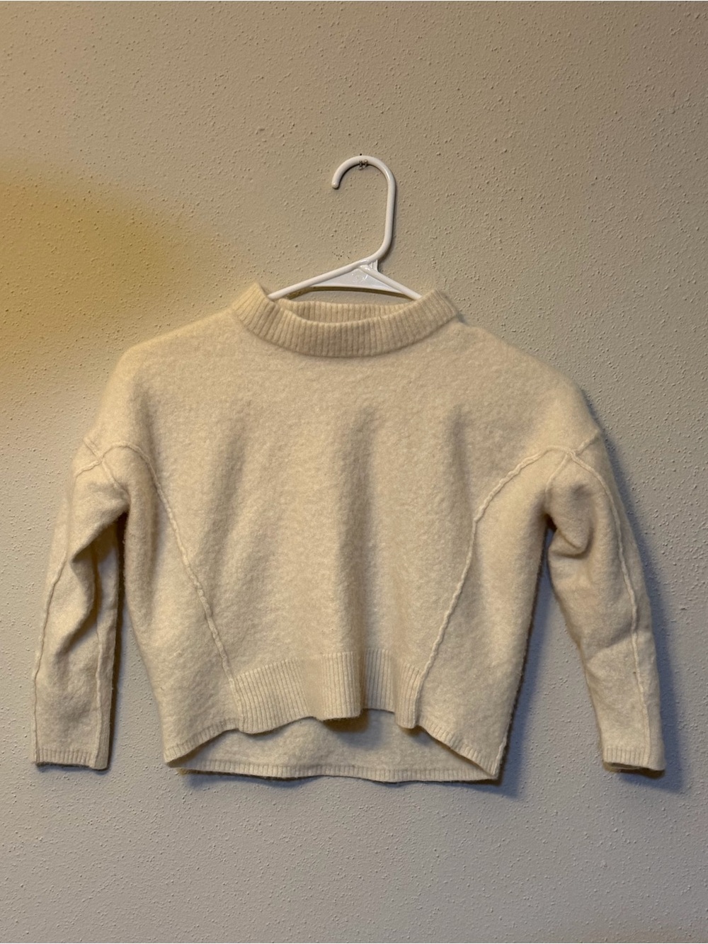Free People Cream Cropped Sweater
